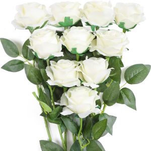 bouquet-rose-artificielle-blanche