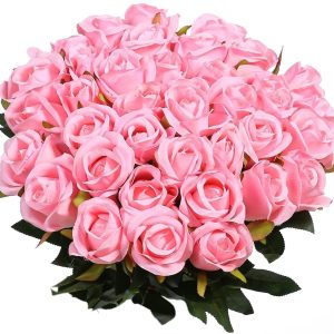 bouquet-rose-artificielle-fuschia