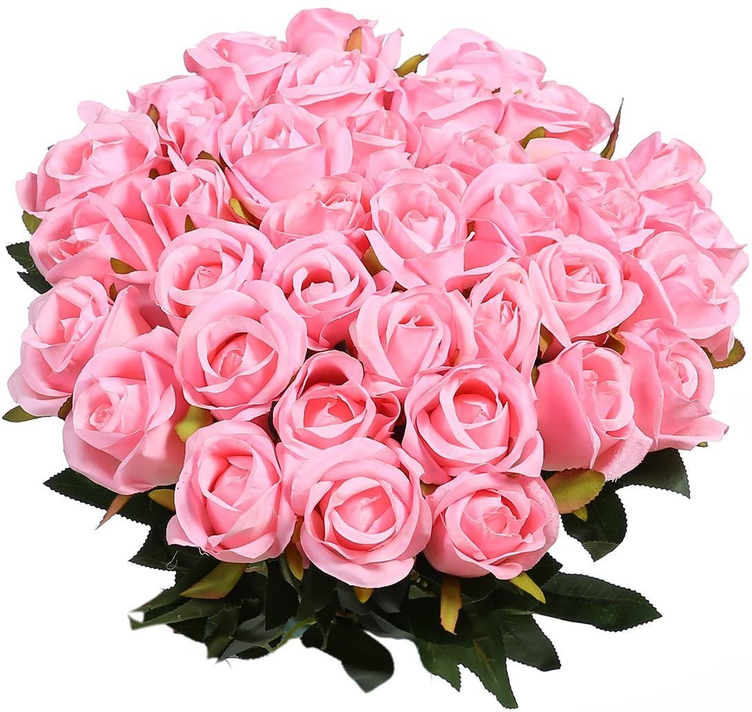 bouquet-rose-artificielle-fuschia
