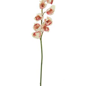 Branche d'Orchidée Cymbidium Artificielle Rose Crème-90cm