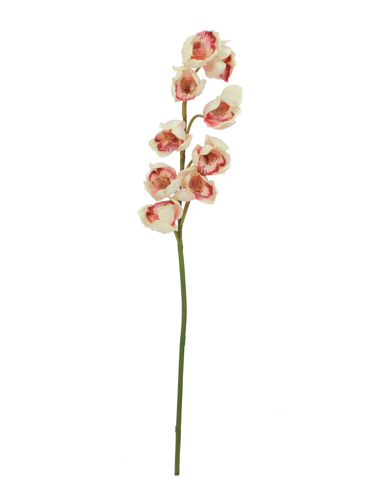 Branche d'Orchidée Cymbidium Artificielle Rose Crème-90cm