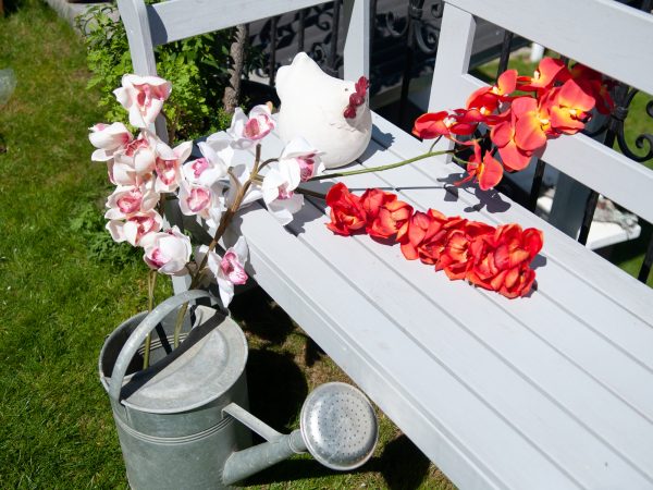 Branche d'Orchidée Cymbidium Artificielle, Blanche, 90cm – Image 5